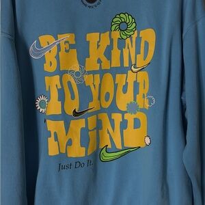 Nike Mens Blue Sweatshirt with Yellow Graphic